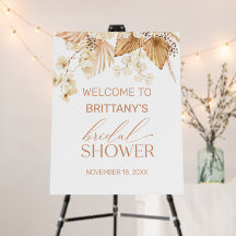 Boho pampas Bridal Shower welcome sign