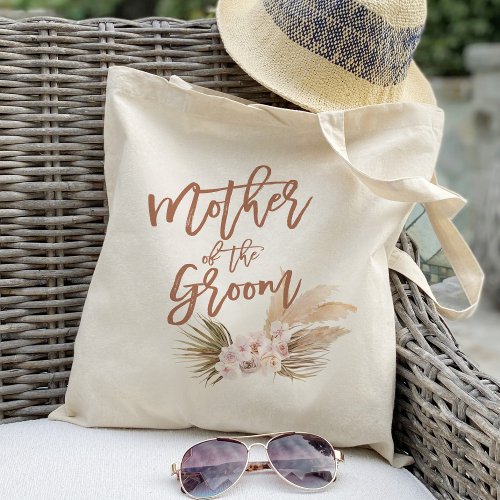Boho Pampas Floral Mother of the Groom Tote Bag