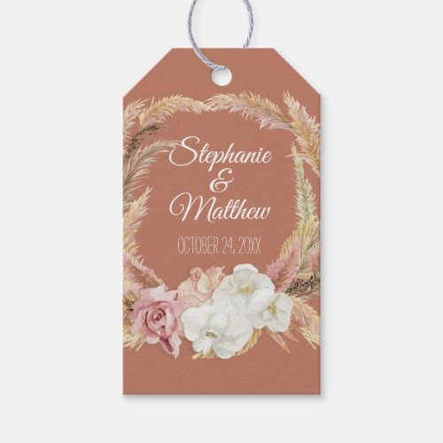 Boho Pampas Floral Rustic Palm Foliage Terracotta Gift Tags