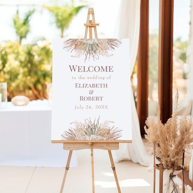 Boho Pampas Garden Wedding Welcome Foam Board (Boho Pampas Garden Wedding Welcome Foam Board)