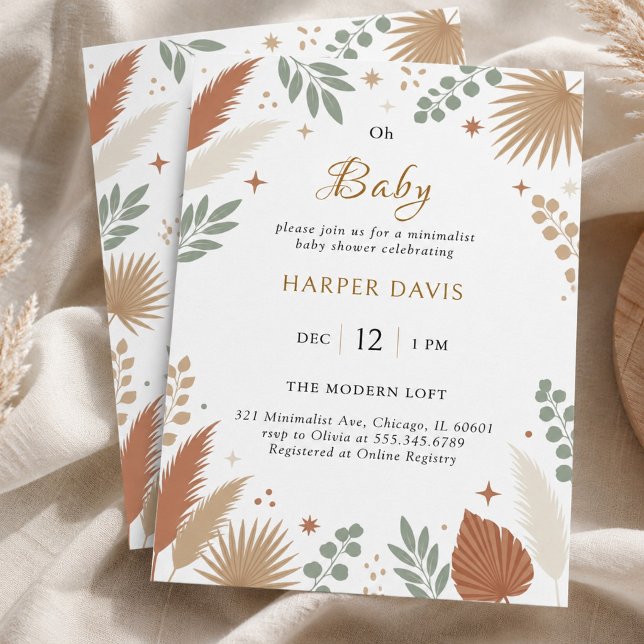 Boho Pampas Grass and Eucalyptus Botanical Invitation (Boho Pampas Grass and Eucalyptus Botanical Invitation)