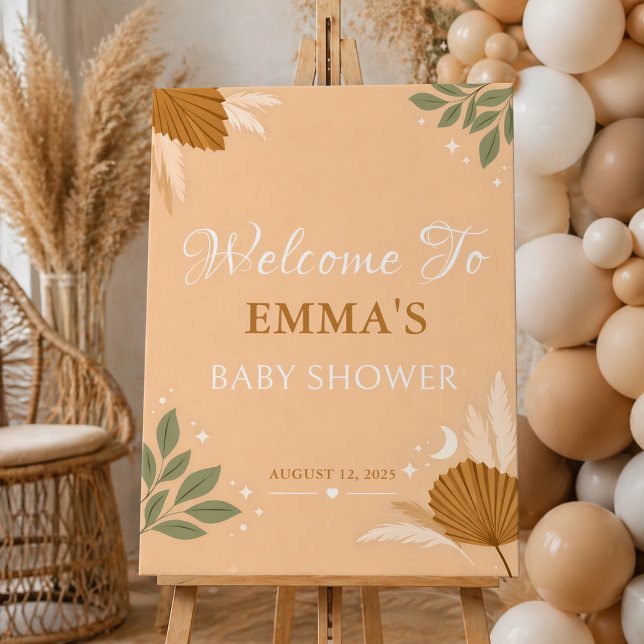 Boho Pampas Grass and Sage Greenery Welcome Foam Board (Creator Uploaded)