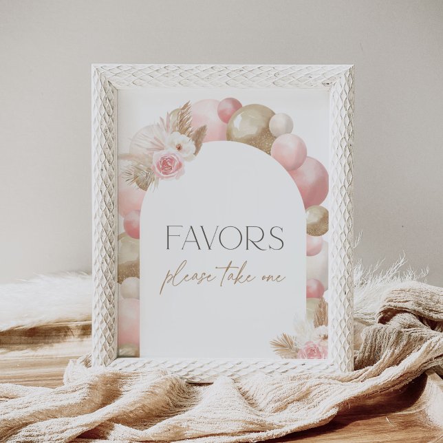 Boho Pampas Grass Arch Baby Shower Favors Sign (Creator Uploaded)