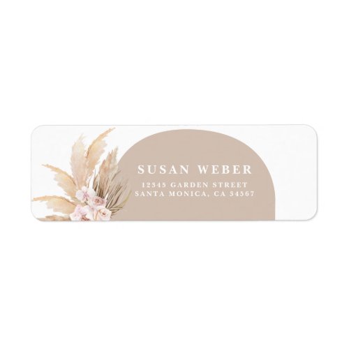 Boho Pampas Grass Arch invitation Label