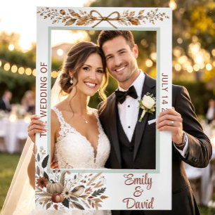 Boho Pampas Grass Autumn Wedding Selfie Frame