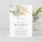 Boho Pampas Grass Baby Brunch Baby Shower Invitation (Standing Front)