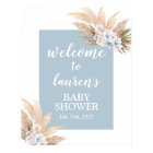 Boho Pampas Grass Baby Shower Boy Welcome sign