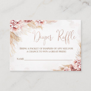 Boho Pampas Grass Baby Shower Diaper Raffle Insert