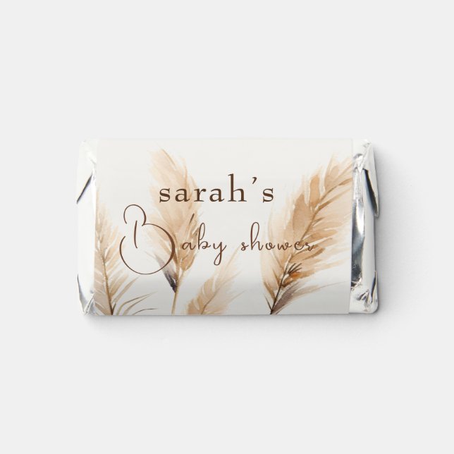 boho Pampas grass Baby shower  Hershey's Miniatures (Front)