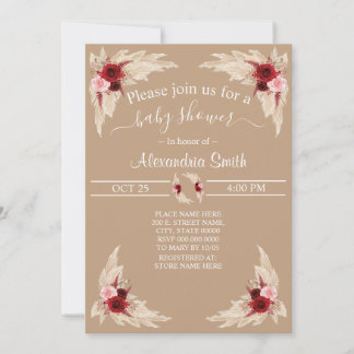 Boho Pampas Grass | Baby Shower Invitation