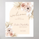 Boho Pampas Grass Baby Shower Welcome Poster at Zazzle