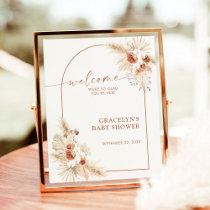 Boho Pampas Grass BABY Shower Welcome Sign