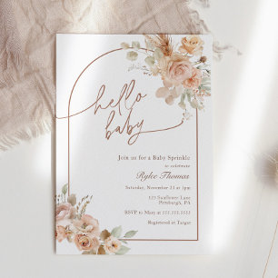 Boho Pampas Grass Baby Sprinkle Arch Invitation