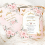 Boho Pampas Grass Blush Pink Floral Quinceañera Invitation<br><div class="desc">Personalize this boho chic Quinceañera invitation with your own wording easily and quickly, simply press the customize it button to further re-arrange and format the style and placement of the text.  Featuring elegant watercolor blush pink flowers, soft delicate sage greenery and earthy tone pampas grass. Matching items available in store!...</div>