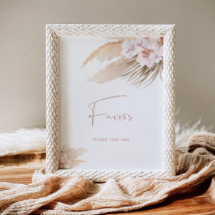 Boho pampas grass bohemian baby shower Favors Poster