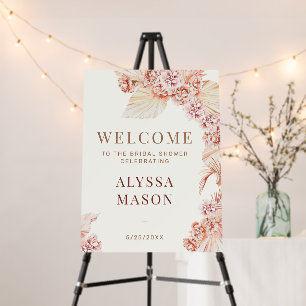 Boho Pampas Grass Bohemian Bridal Shower Welcome Foam Board