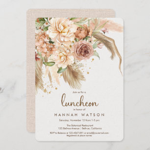 Boho Pampas Grass bohemian desert luncheon Invitation