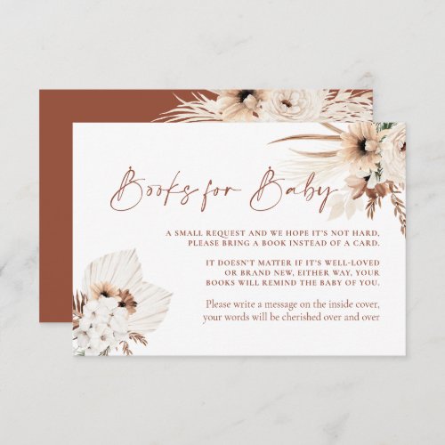 Boho Pampas Grass Books for Baby Card