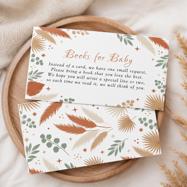 Boho Pampas Grass Books for Baby Enclosure Card (Boho Pampas Grass Books for Baby Enclosure Card)