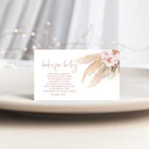 Boho pampas grass books for baby ticket enclosure card