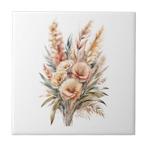 Boho Pampas Grass Botanicals Kitchen Bathroom Ceramic Tile