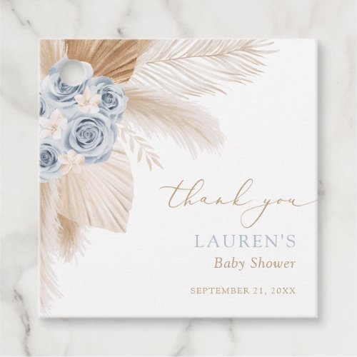 Boho Pampas Grass Boy Baby Shower Favor Tags