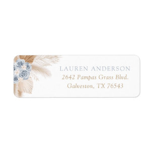  Boho Pampas Grass Boy Baby Shower Return Address Label