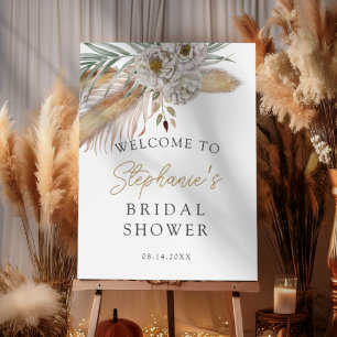 Boho Pampas Grass Bridal Shower Foam Board