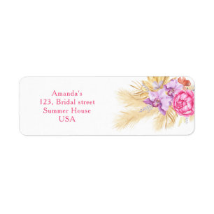 Boho pampas grass - Bridal shower Label