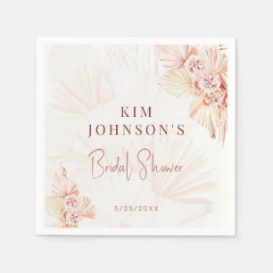 Boho Pampas Grass Bridal Shower Modern Bohemian Napkins