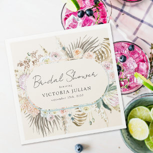 Boho Pampas Grass Bridal Shower Napkins