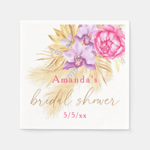 Boho pampas grass - Bridal shower  Napkins