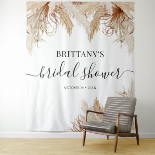 Boho Pampas Grass Bridal Shower Tapestry