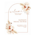 Boho Pampas Grass Bridal Shower Welcome Sign