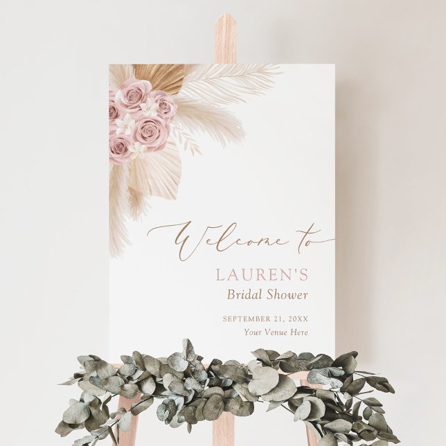 Boho Pampas Grass Bridal Shower Welcome Sign (Creator Uploaded)