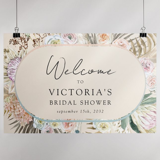 Boho Pampas Grass Bridal Shower Welcome Sign (Creator Uploaded)
