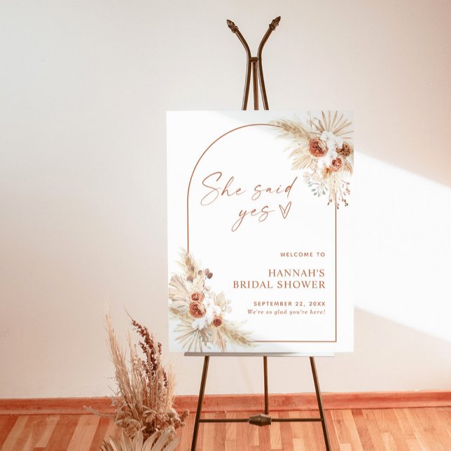 Boho Pampas Grass Bridal Shower Welcome Sign (Creator Uploaded)