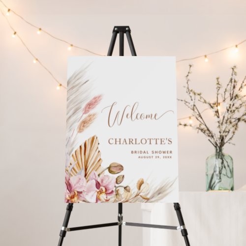 Boho Pampas Grass  Bridal Shower Welcome Sign