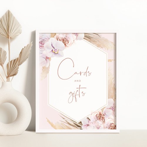 Boho  pampas grass Cards and gifts Poster