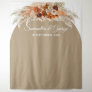 Boho pampas grass copper terracotta floral wedding tapestry