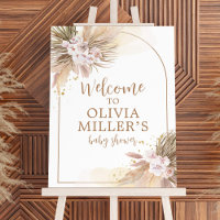 Boho Pampas Grass Desert Baby Shower Welcome