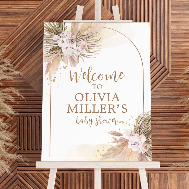 Boho Pampas Grass Desert Baby Shower Welcome Foam Board (Creator Uploaded)