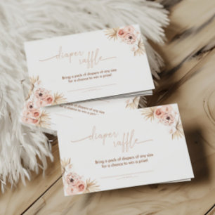 Boho Pampas Grass Diaper Raffle Card