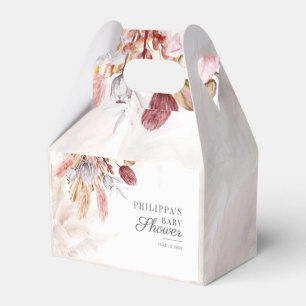 Boho Pampas Grass Dried Flowers Girl Baby Shower Favor Boxes