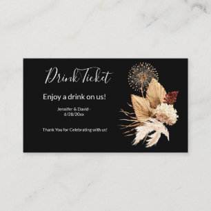 Boho Pampas Grass Drink Ticket Enclosure Card