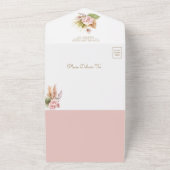 Boho Pampas Grass Dusty Pink Roses Baby Shower All In One Invitation (Outside)