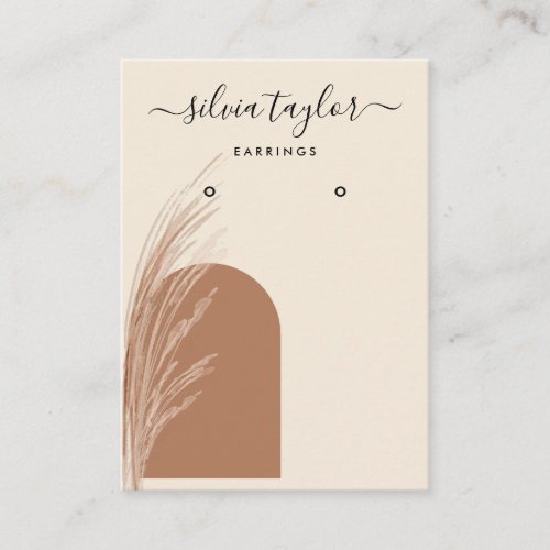 Boho Pampas Grass Earth Tones Terracotta Arch  Business Card