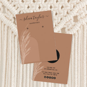 Boho Pampas Grass earth Tones Terracotta Minimal Business Card