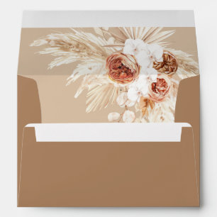 Boho Pampas Grass Envelopes, Modern Floral Liners Envelope