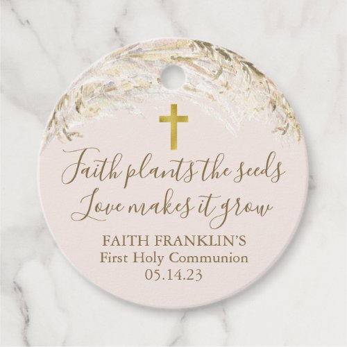 Boho Pampas Grass Faith Plants the seeds Communion Favor Tags